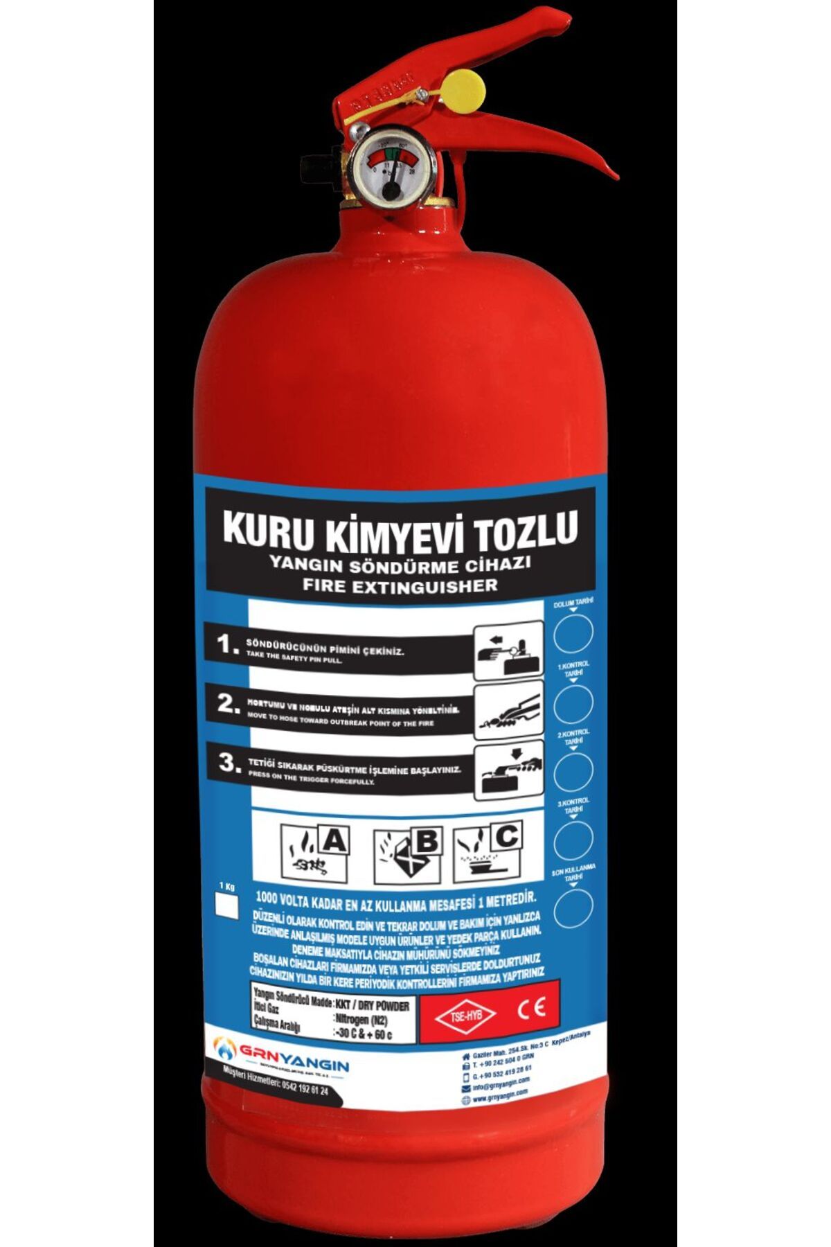 shop 1 KG ARAÇ TİPİ KURUTOZLU YANGIN SÖNDÜRME CİHAZI