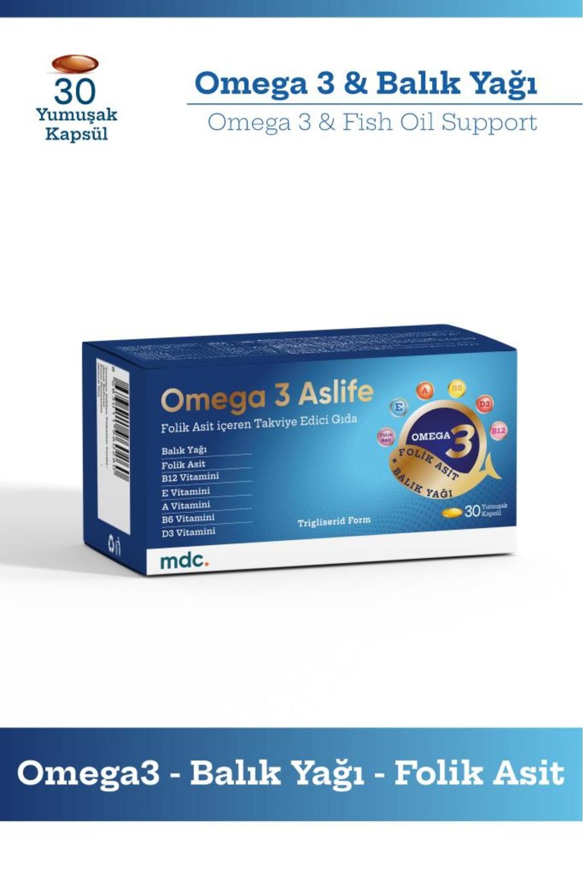 MDC Omega 3 Aslife 30 Kapsül