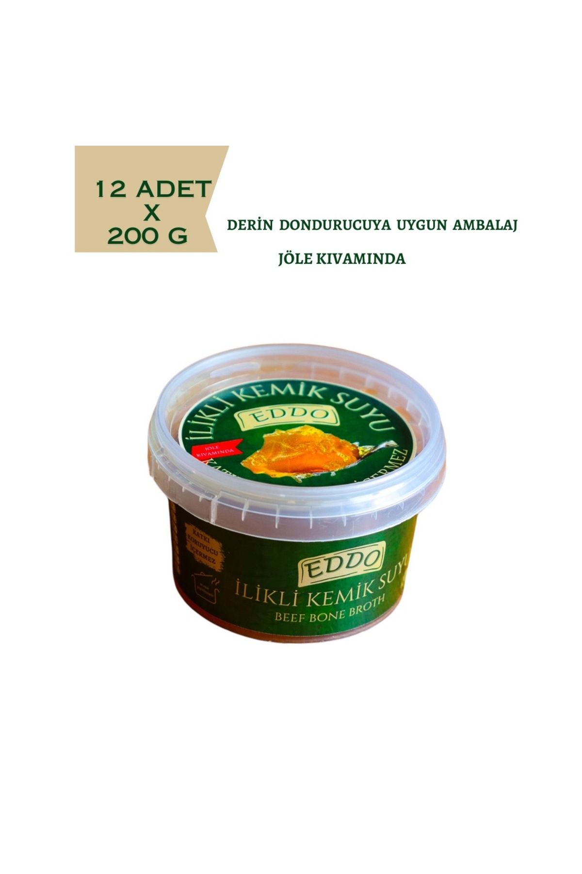 EDDO İLİKLİ KEMİK SUYU 12ADETX200 G