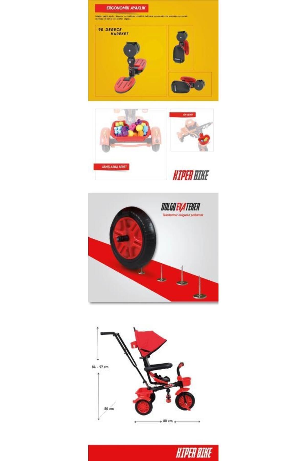 Rival 1 Yaş Rv501 Hiper Bike Ebeveyn Kontrollü 3 Tekerli Çocuk Bisikleti Antrasit fotoğrafı 4 (önizleme)