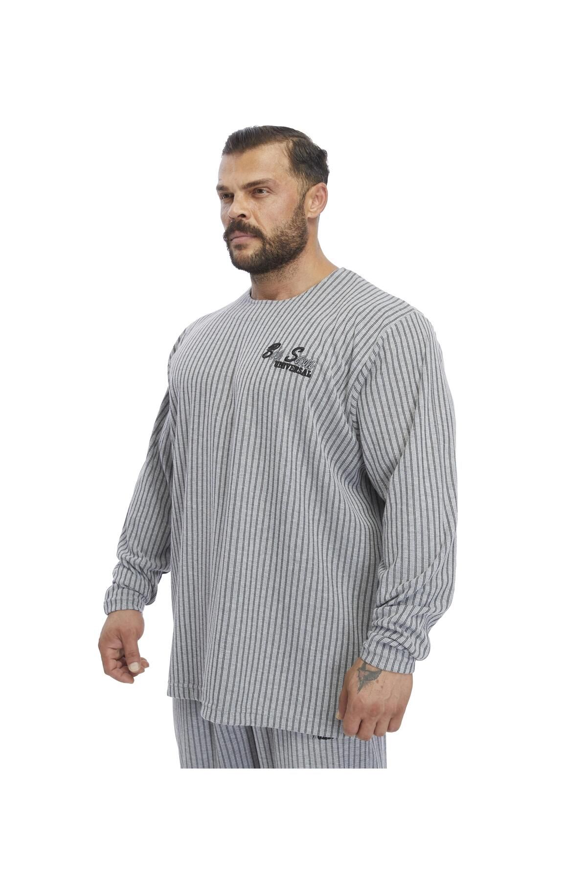 Big Sam-Men's Oversize Striped Sweatshirt Big Sam 4740 6