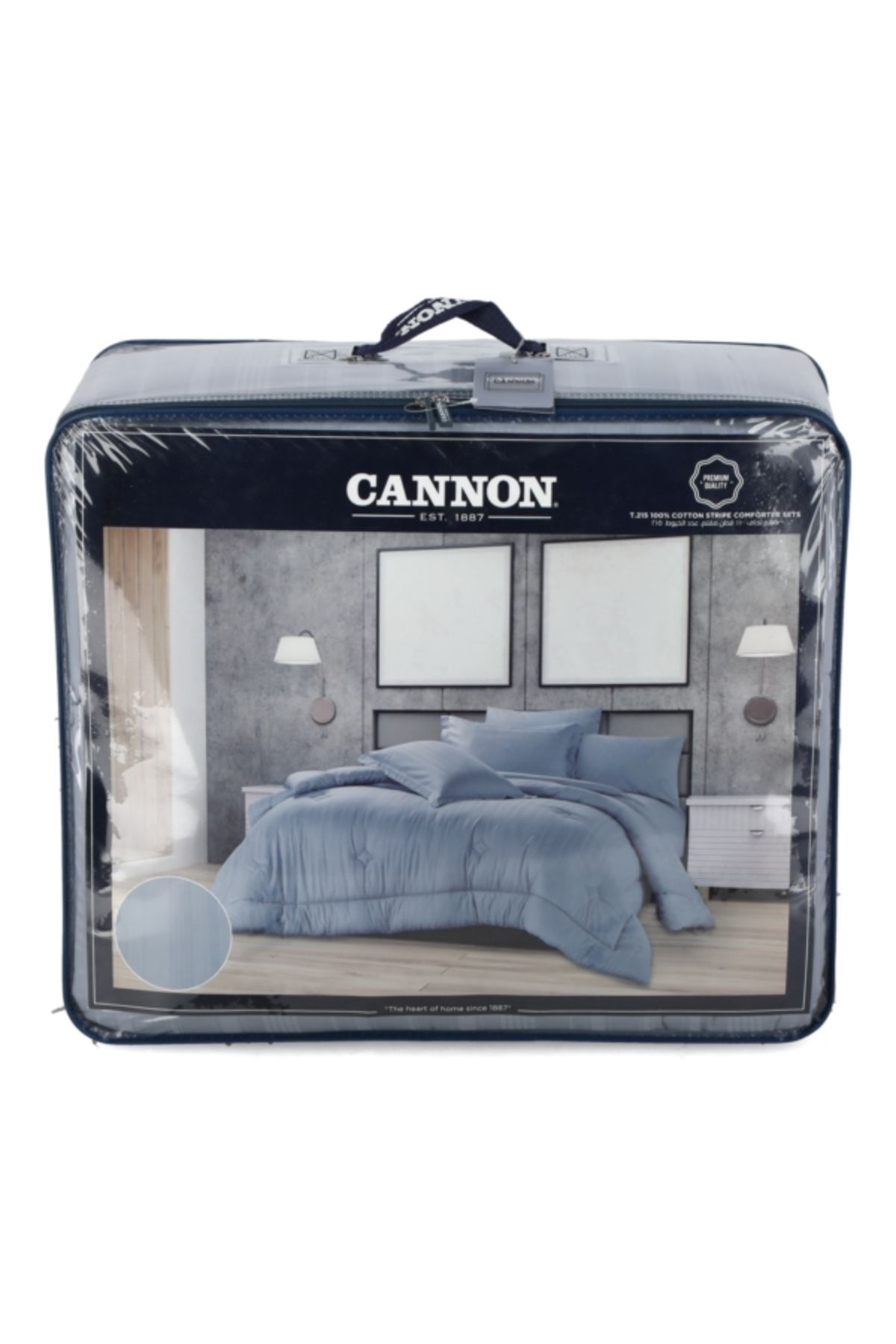 Cannon-3-Piece T215 Cotton Stripe Comforter Set Twin 3