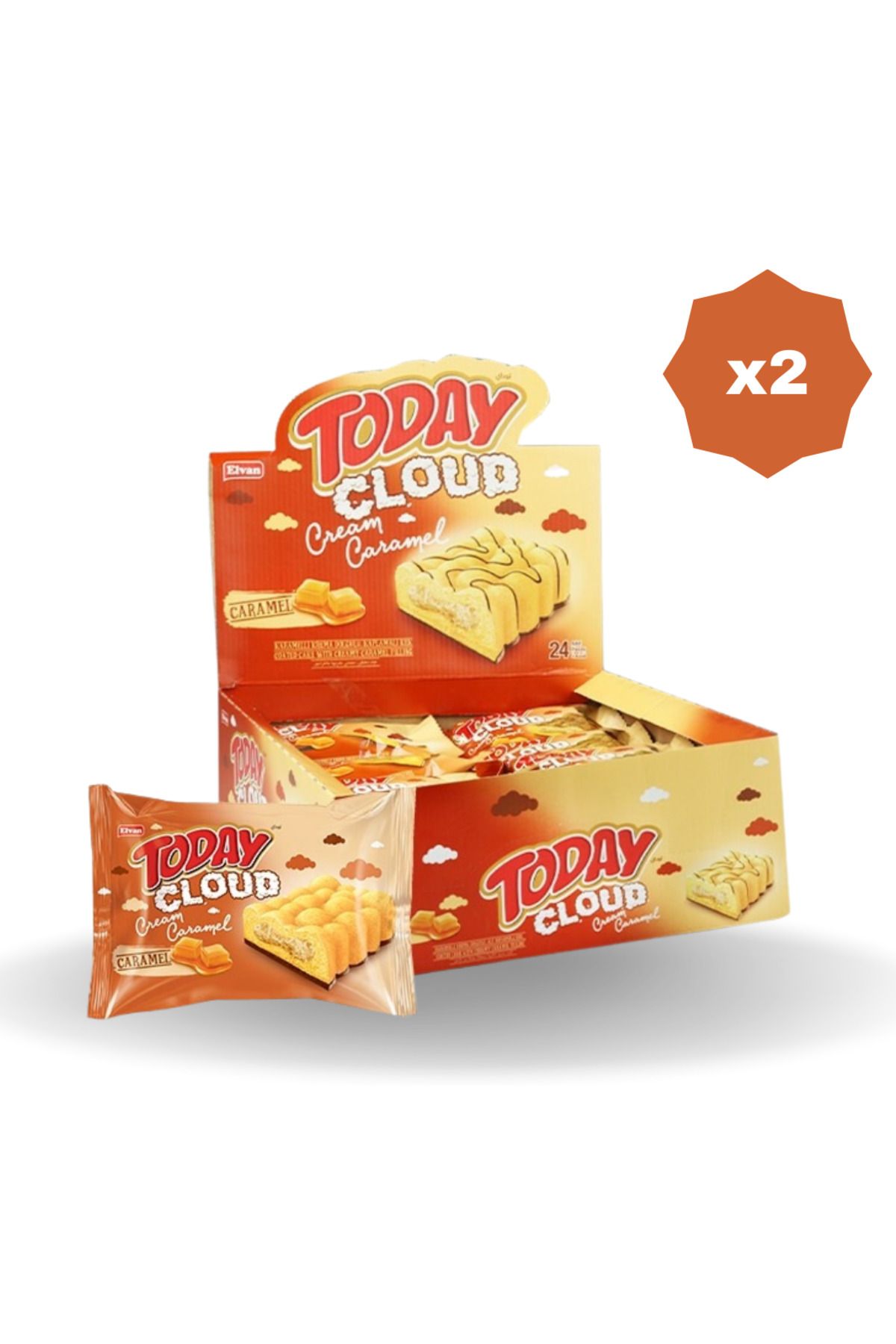 Elvan TODAY CLOUD CAKE KARAMELLİ 40 GR - (2 PAKET)