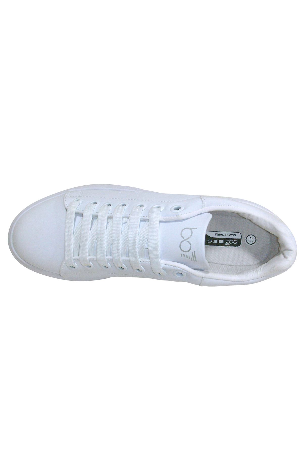 Best Of-Bestof White Lace-Up Sneakers Sports Shoes 4