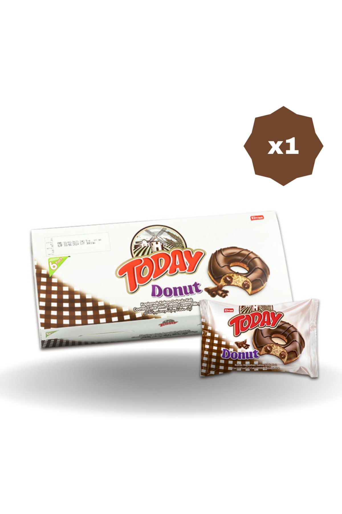 Elvan TODAY DONUT KAKAOLU KEK MULTİPACK 35 GR 6'I (1 PAKET)