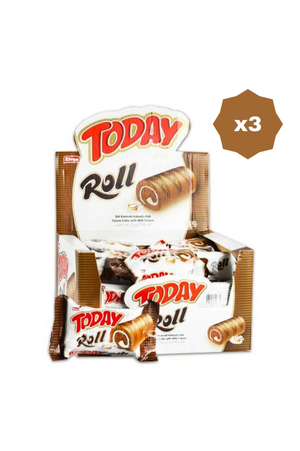 Elvan TODAY SWİSS ROLL SÜT KREMALI KEK 35 GR 24'LÜ - (3 PAKET)