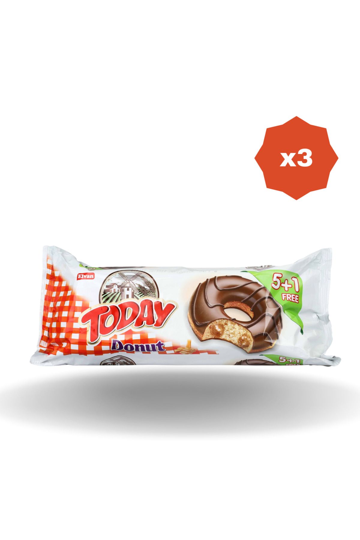 Elvan TODAY DONUT KARAMELLİ KEK MULTİPACK 35 GR 6'I (3 PAKET)