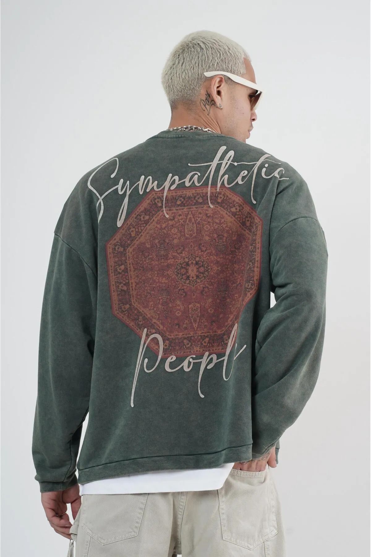 Butik-TREND WE Crew Neck Μπροστινό και Πίσω Φούτερ Unisex με στάμπα που πλένεται 6
