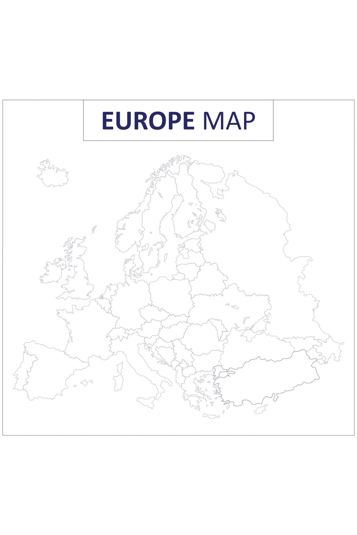 Cengo 150X156 Statik Kağıt Renksiz Dilsiz Avrupa Haritası