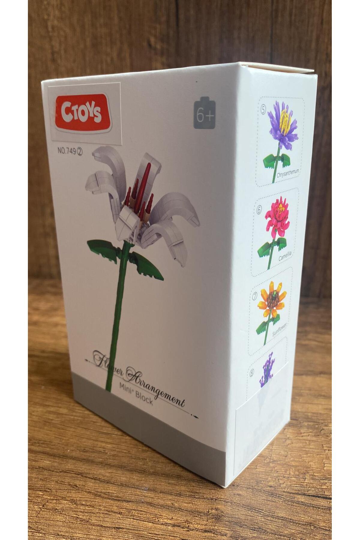 scntoys Yapı Oyuncakları Çiçek Lilyum Çiçeği Yapı Oyuncağı Beyaz