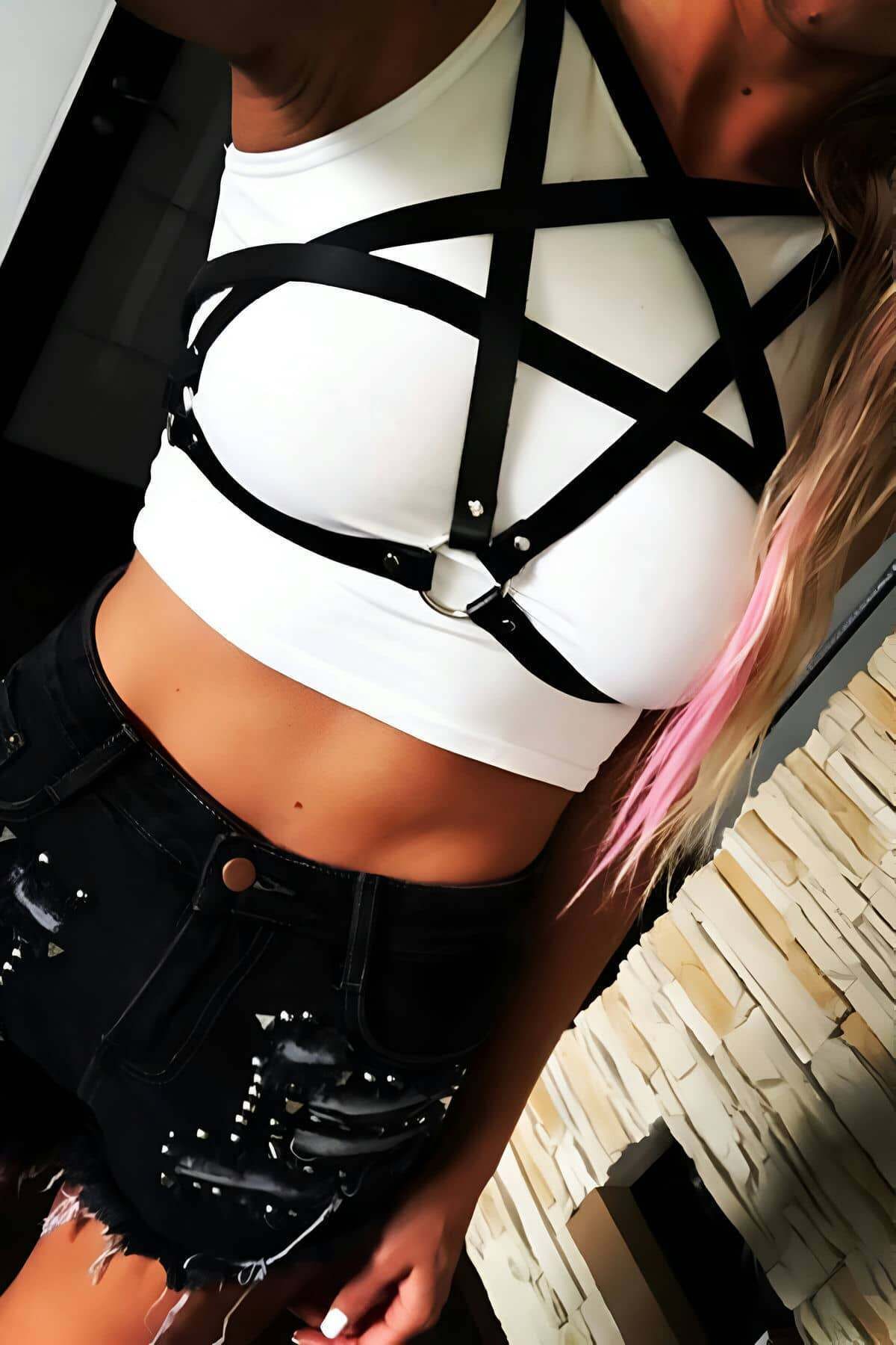 Mulvix Mulvxbrf Brf02 Göğüs Pentagram Harness - Brf167 (Mulvix)