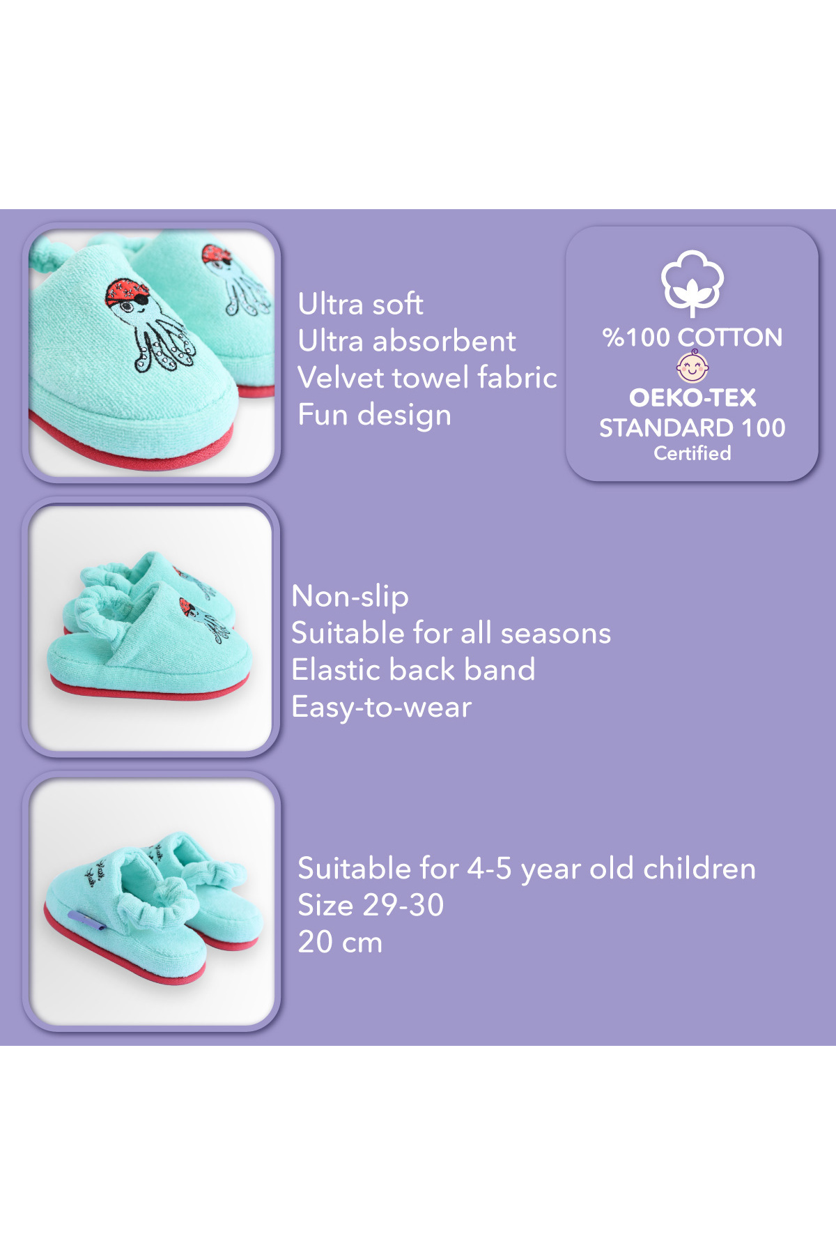 Milk & Moo-Milk&moo Kids House Slippers Sailor Octopus 7
