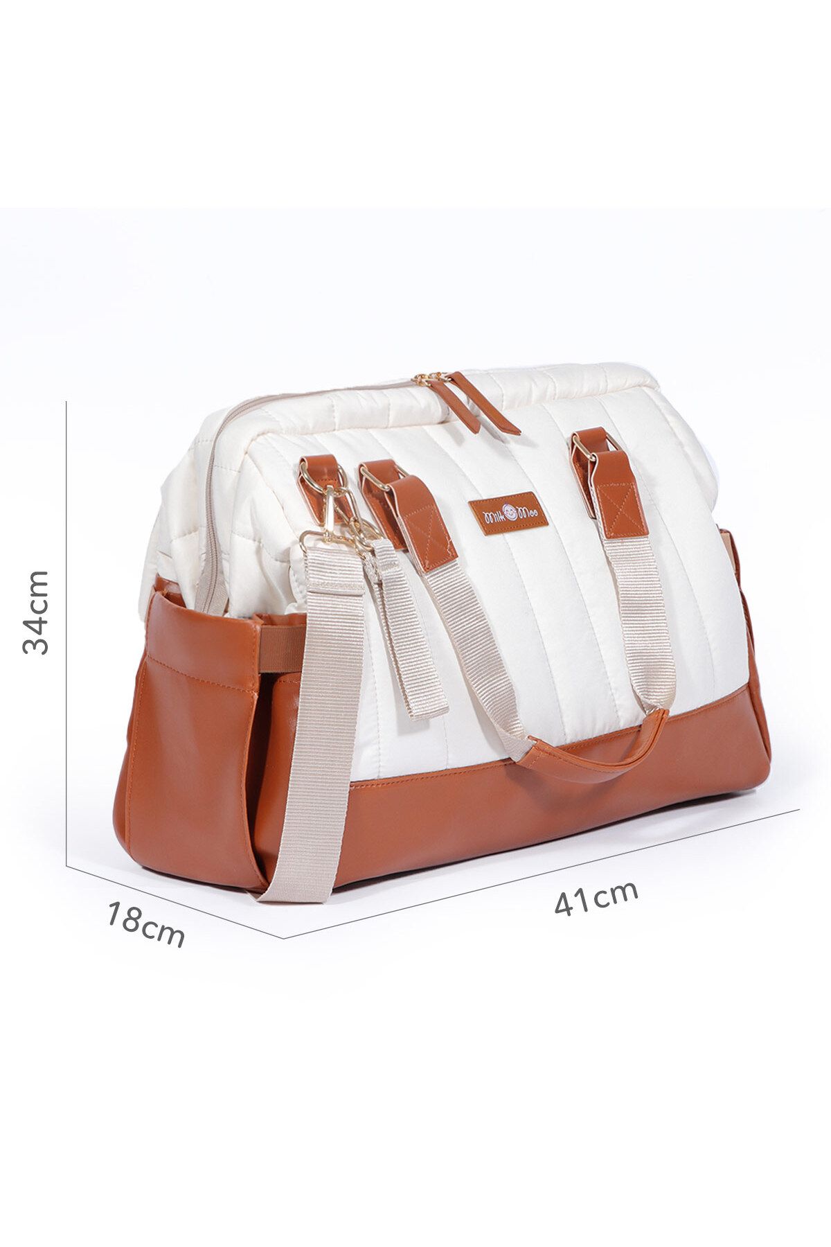 Milk & Moo-Milk&Moo Diaper Bag Leakproof Baby Travel Bag Beige 6