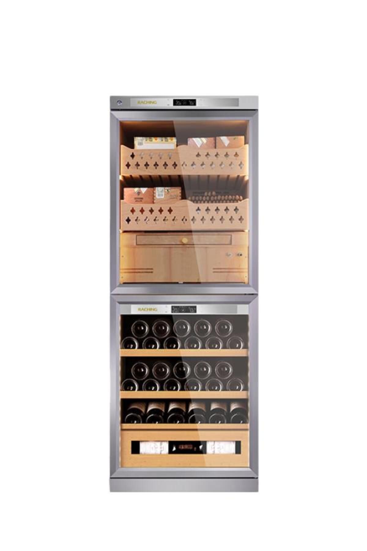 Raching Cigar Cabinet Elektronik Uyumlu  Dolabı Silver FJ-CW36B