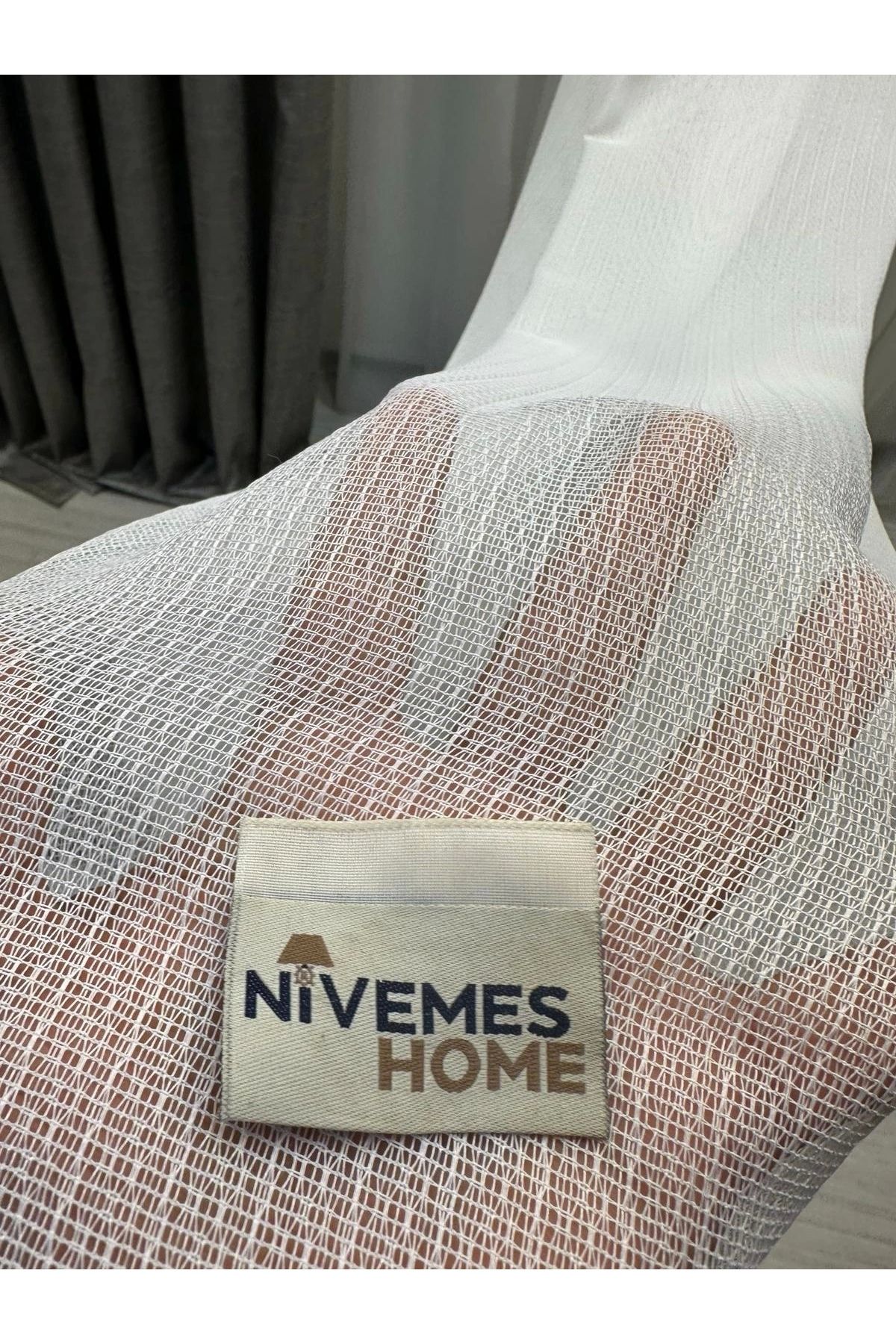 NİVEMESHOME-Nivemeshome Sumay - 1/3 Thin Pleated Tulle Curtain Apb 4