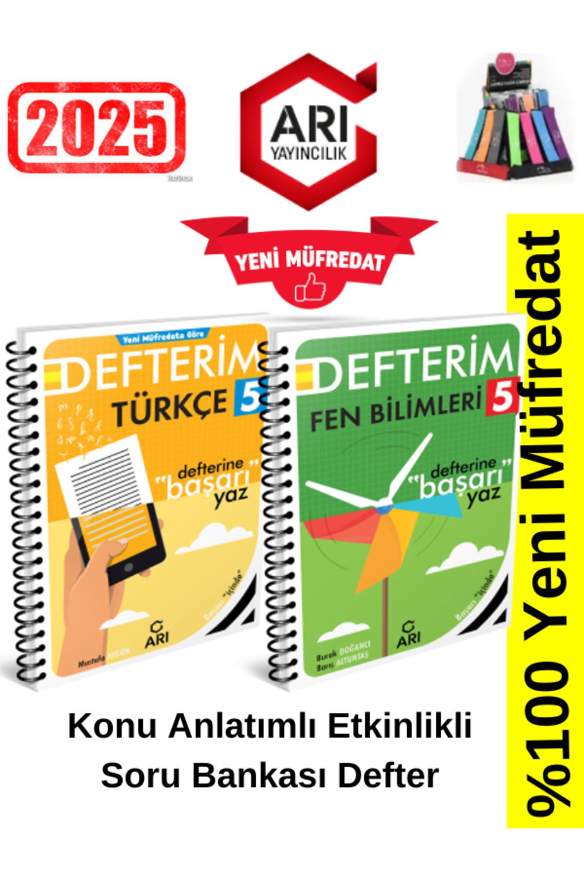 Arı Yayıncılık 2024-2025 Müfredat 5.Sınıf Türkçe-Fen Konu Anlatımlı Etkinlik Defter+Kalemlik