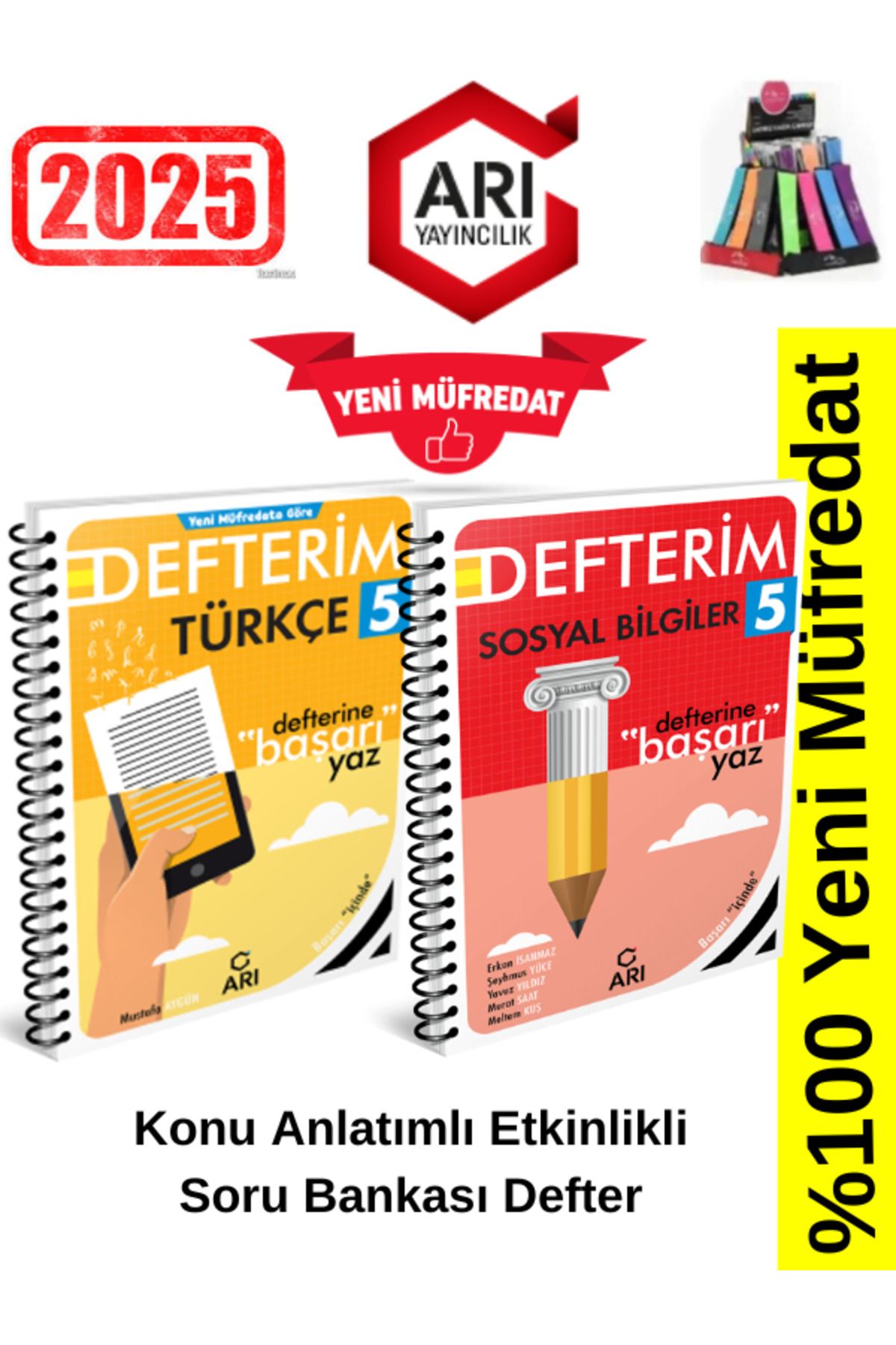 Arı Yayıncılık 2024-2025 Müfredat 5.Sınıf Türkçe-Sosyal Konu Anlatımlı Etkinlik Defter+Kalemlik
