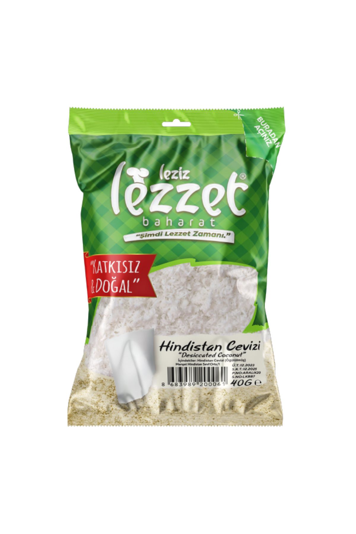 Leziz Lezzet Hindistan Cevizi 40 G