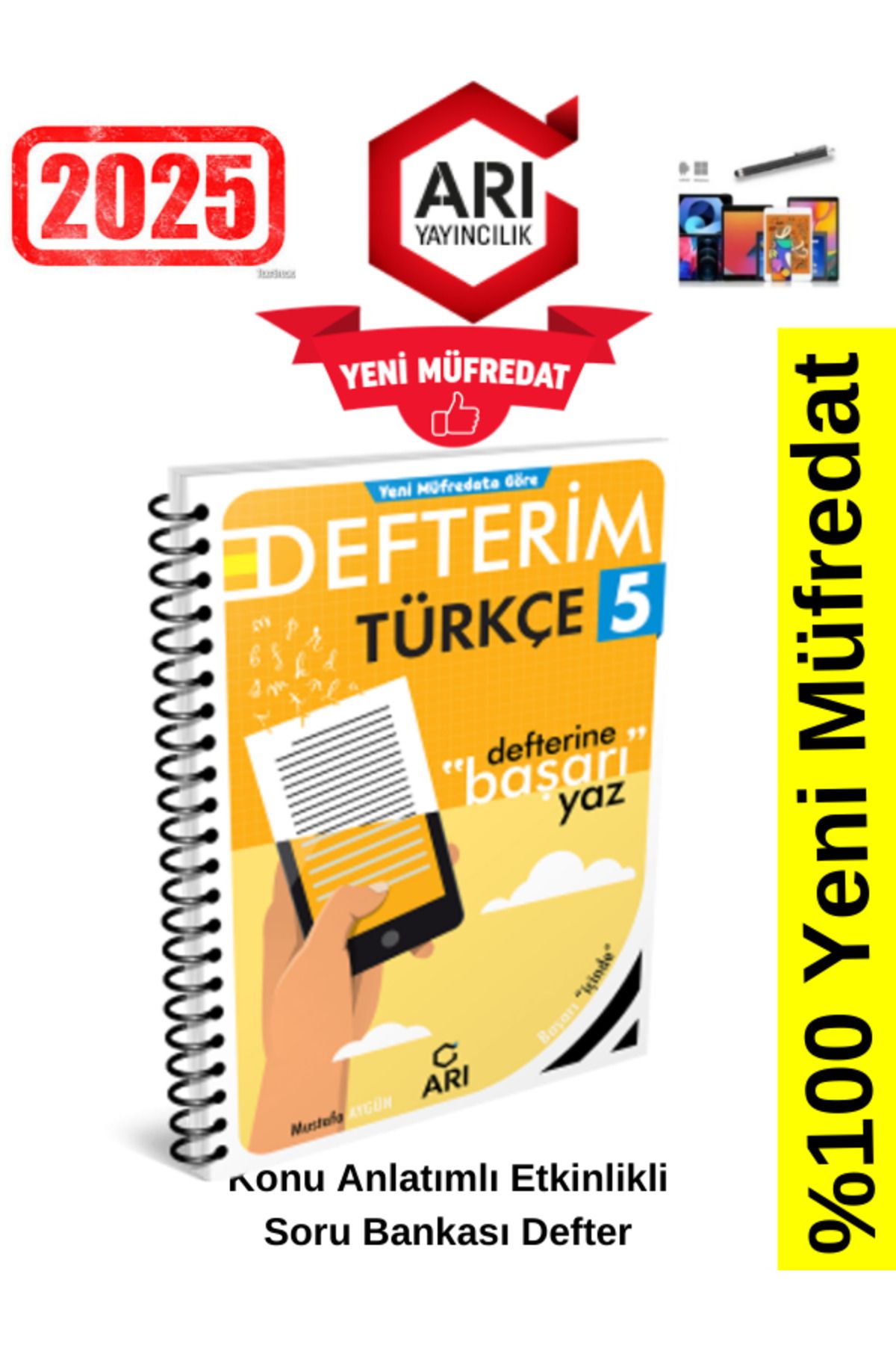 Arı Yayıncılık 2024-2025 Müfredat 5.Sınıf Türkçemino Türkçe Konu Anlatımlı Etkinlik Defter+Kalem