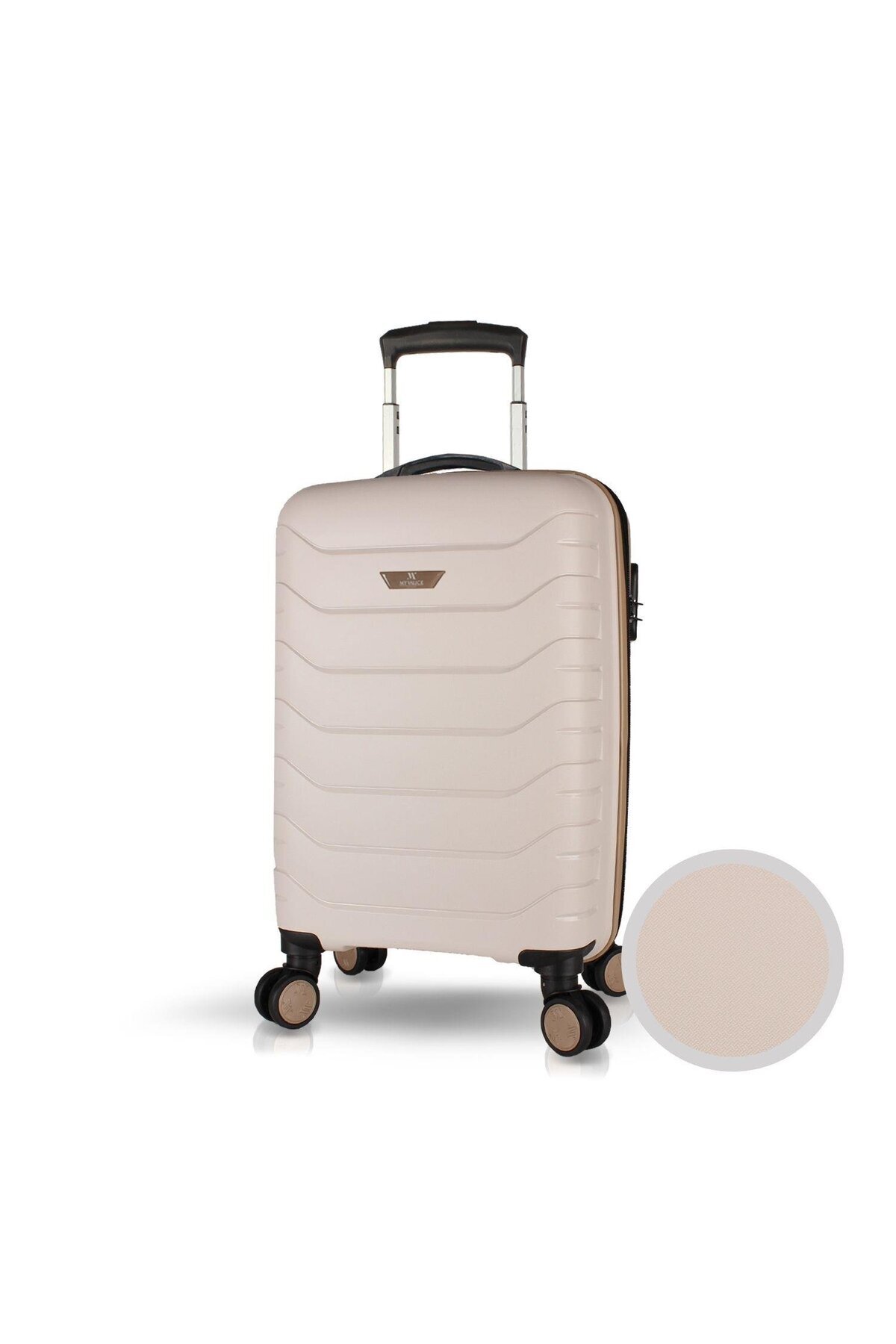My Valice Solid PP Polipropilen Kırılmaz Küçük Kabin Boy Krem Valiz