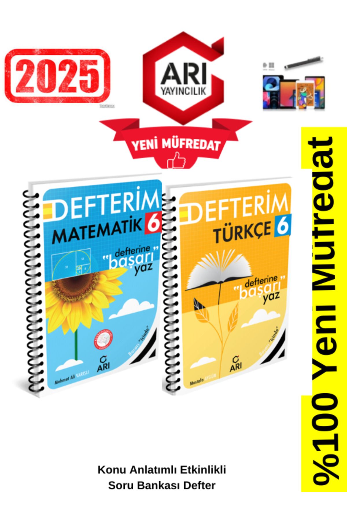 Arı Yayıncılık 2024-2025 Müfredat 6.Sınıf Matematik-Türkçe Konu Anlatımlı Etkinlik Defter+Kalem