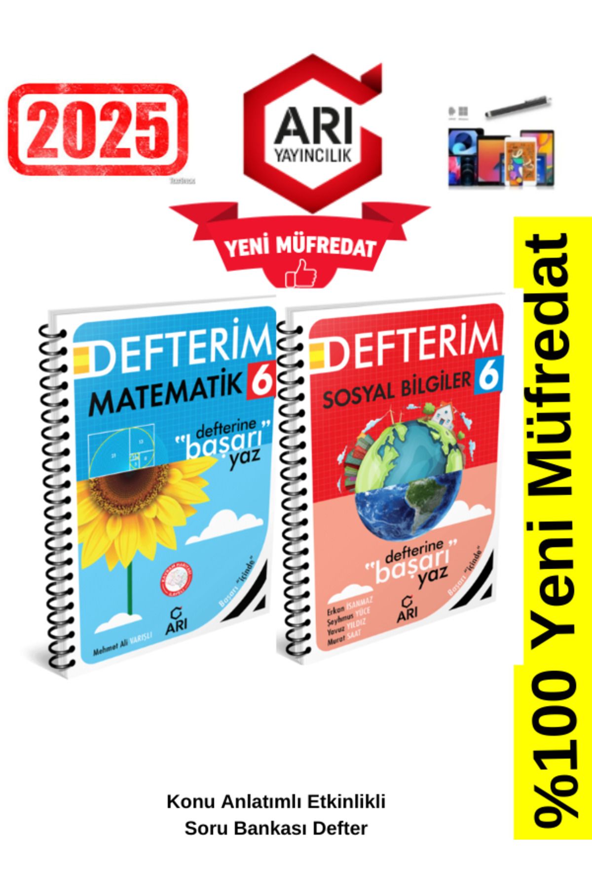 Arı Yayıncılık 2024-2025 Müfredat 6.Sınıf Matematik-Sosyal Konu Anlatımlı Etkinlik Defter+Kalem