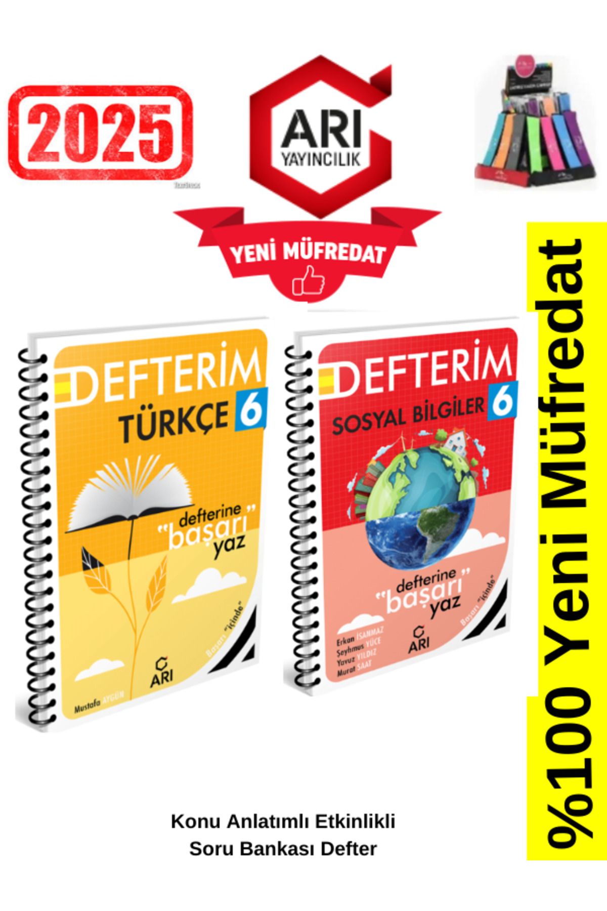 Arı Yayıncılık 2024-2025 Müfredat 6.Sınıf Türkçe-Sosyal Konu Anlatımlı Etkinlik Defter+Kalemlik