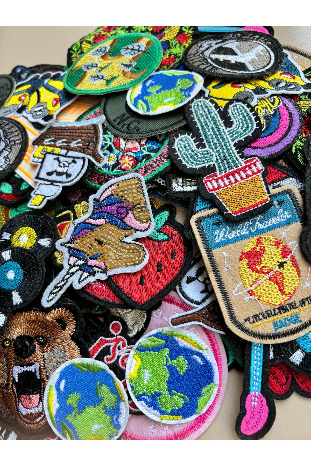 HALFART Karışık Desenli 100'lü Ütü ile Yapışan Yama Arma Patch Seti