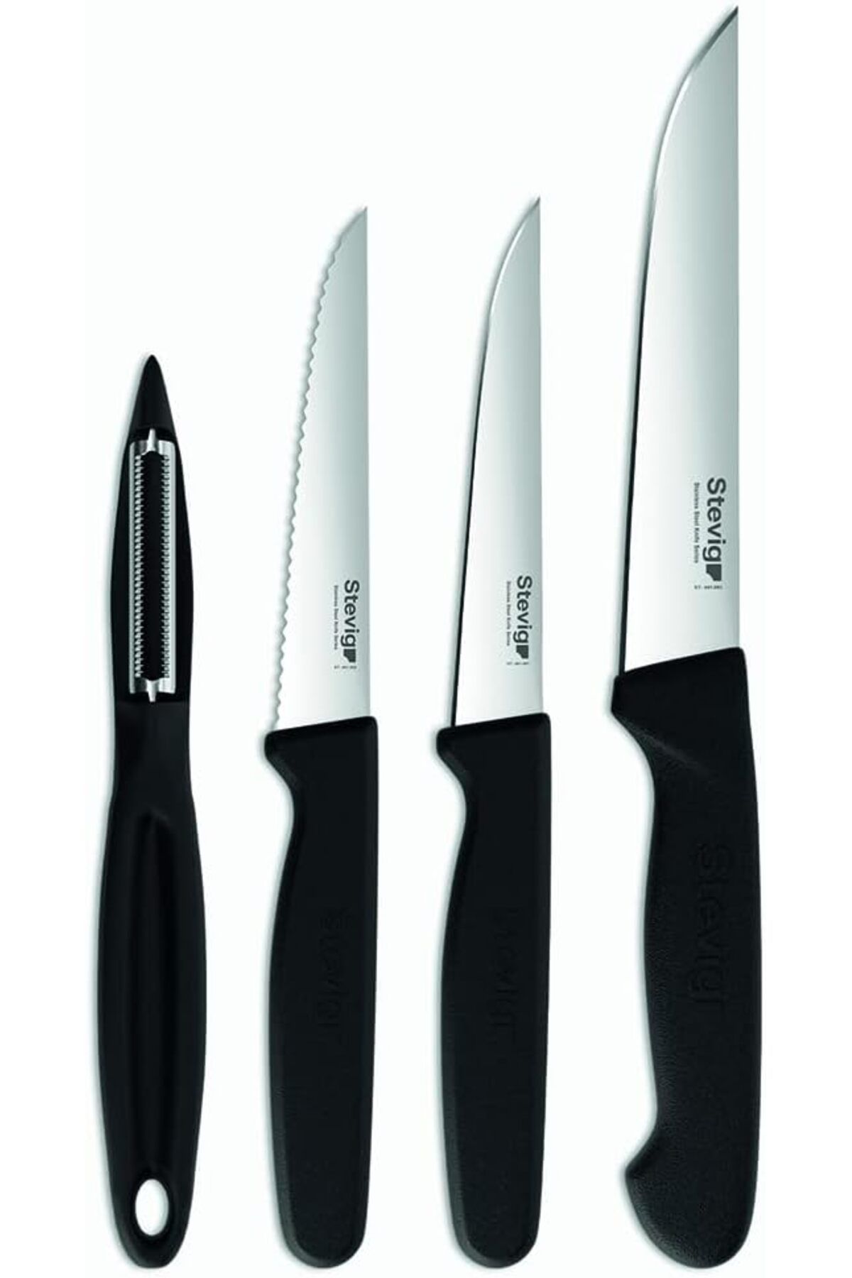 STOREMAX mrttnca Cut 4 Fresh Sebze Soyacak ve Bıçak Seti 4 Parça Siyah ST-401 trndymrt 1087243