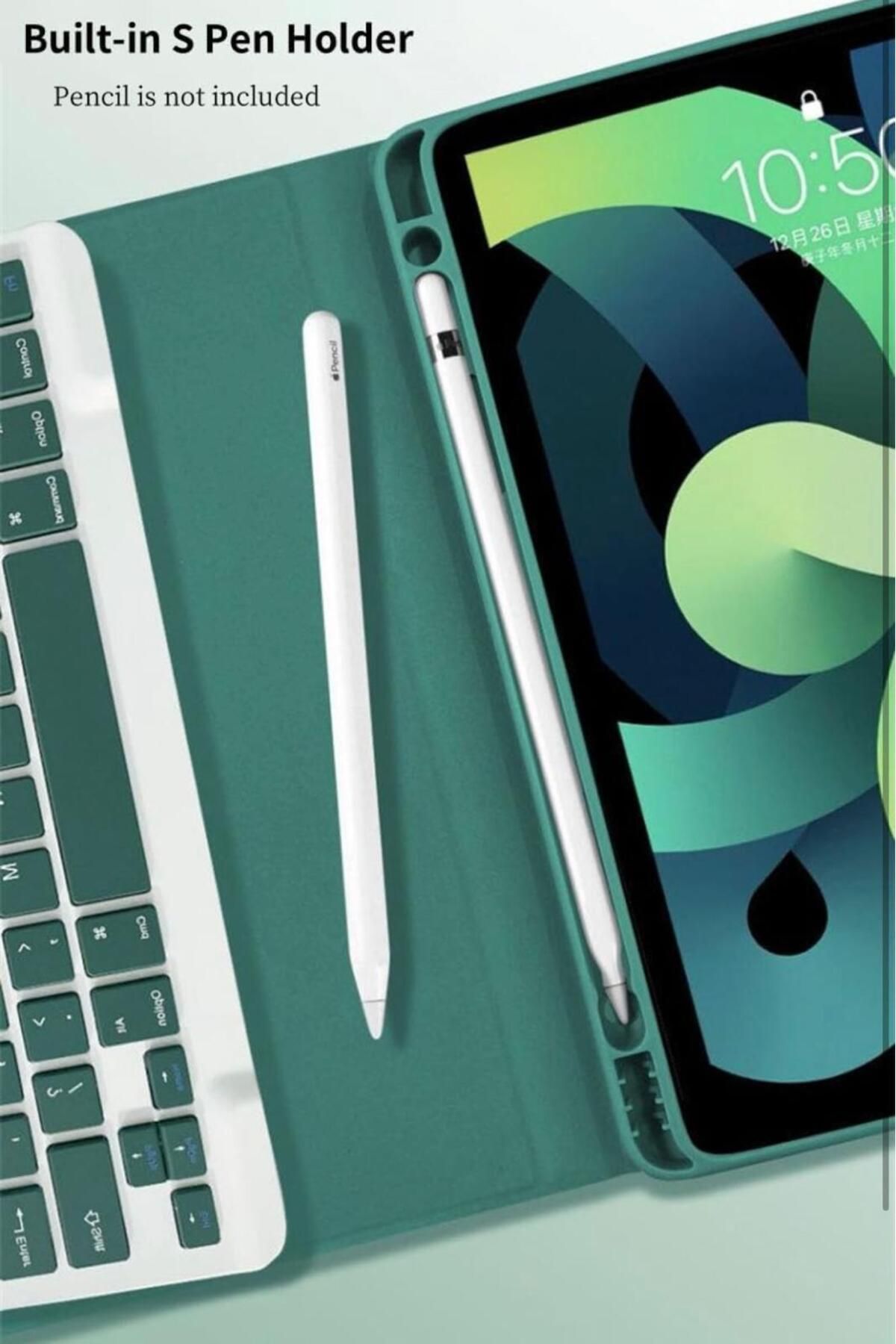 Samsung Galaxy Tab S10 Plus Tablet Kılıf Bluetooth Keyboard Klavye Akıllı Standlı Wireless Touchpad - 4