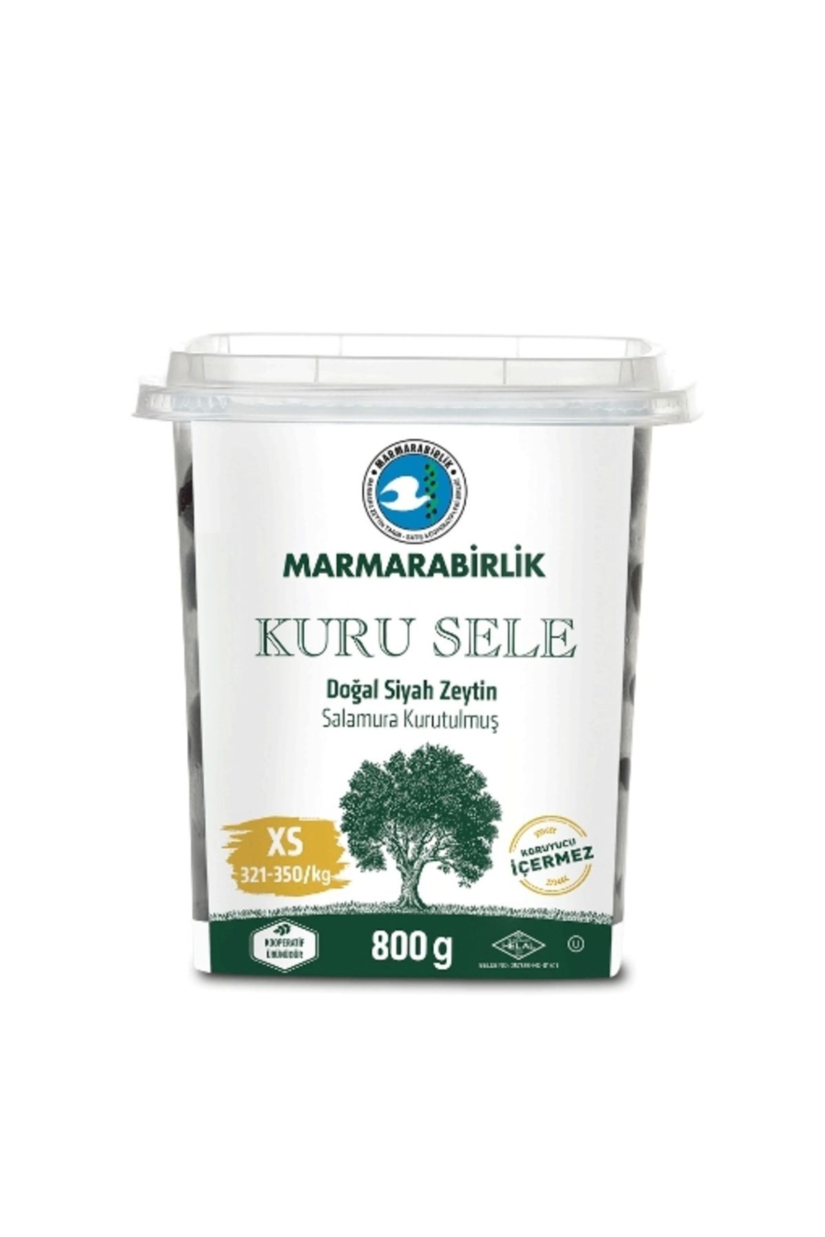 MarmaraBirlik Siyah Zeytin Kuru Sele 800 Gr. Pet 321-350