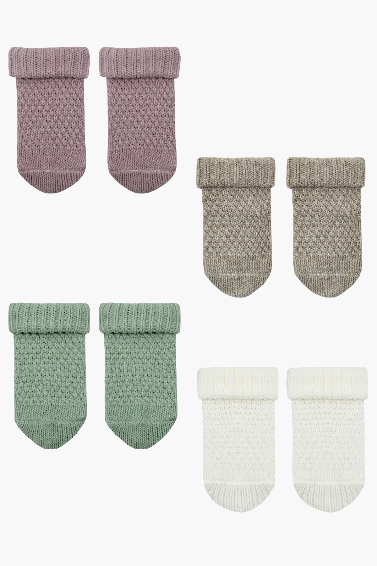 Little Jom Bebek Çorap 4'lü Set, %100 Organik Triko Bebek Çorap 0-18 Ay fotoğrafı 3 (önizleme)