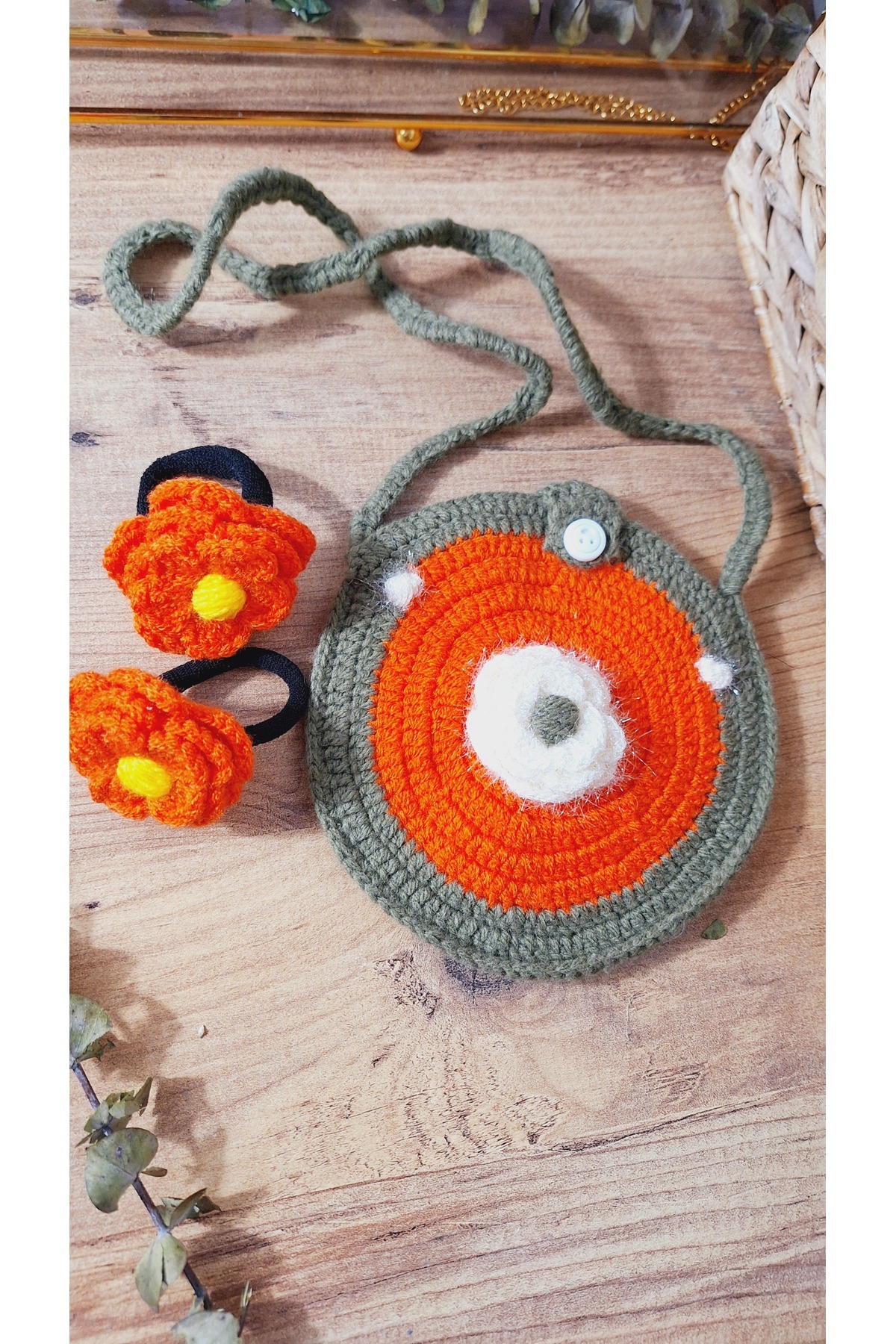 SevgiliAtolyemm El Örgüsü Kız Öocuk Çanta Ve Toka Seti Doğum Günü Hediyesi fotoğrafı 3 (önizleme)