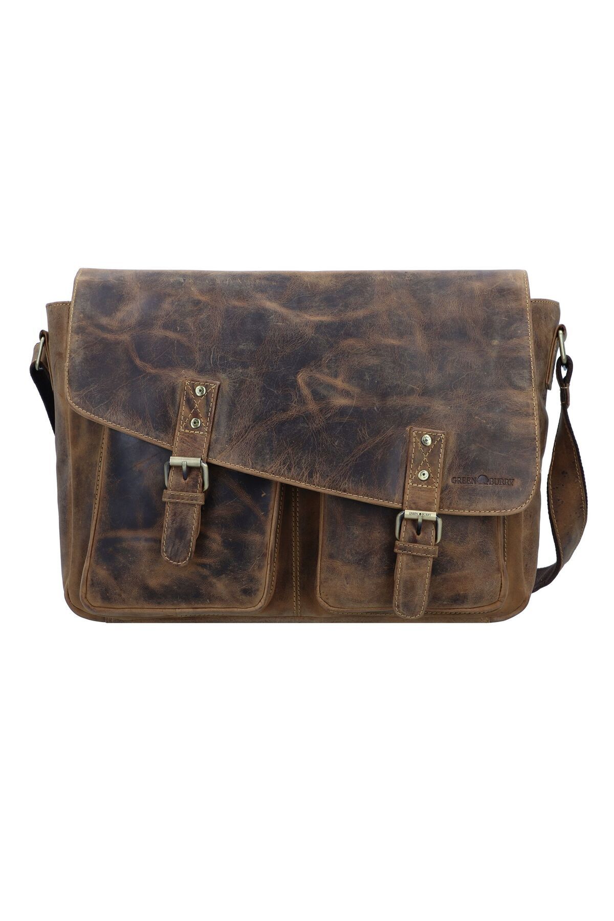 Greenburry-40 cm Vintage Messenger Leder-Laptop-Fach 1