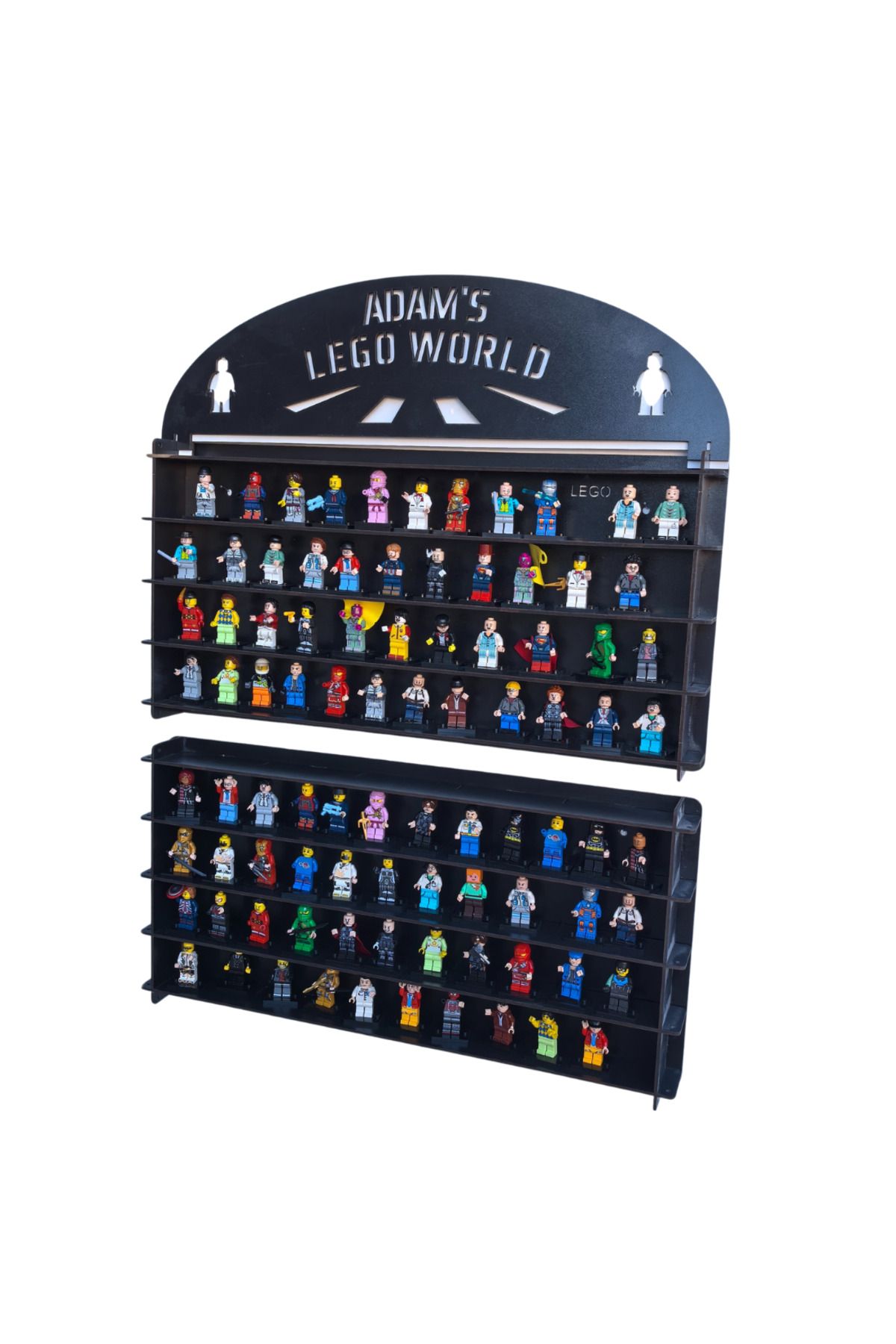 Pleksi Kapaklı 120 Minifigür Lego Uyumlu Vitrin,Akrilik kapak Minyatürler Figür oyuncak duvar rafı