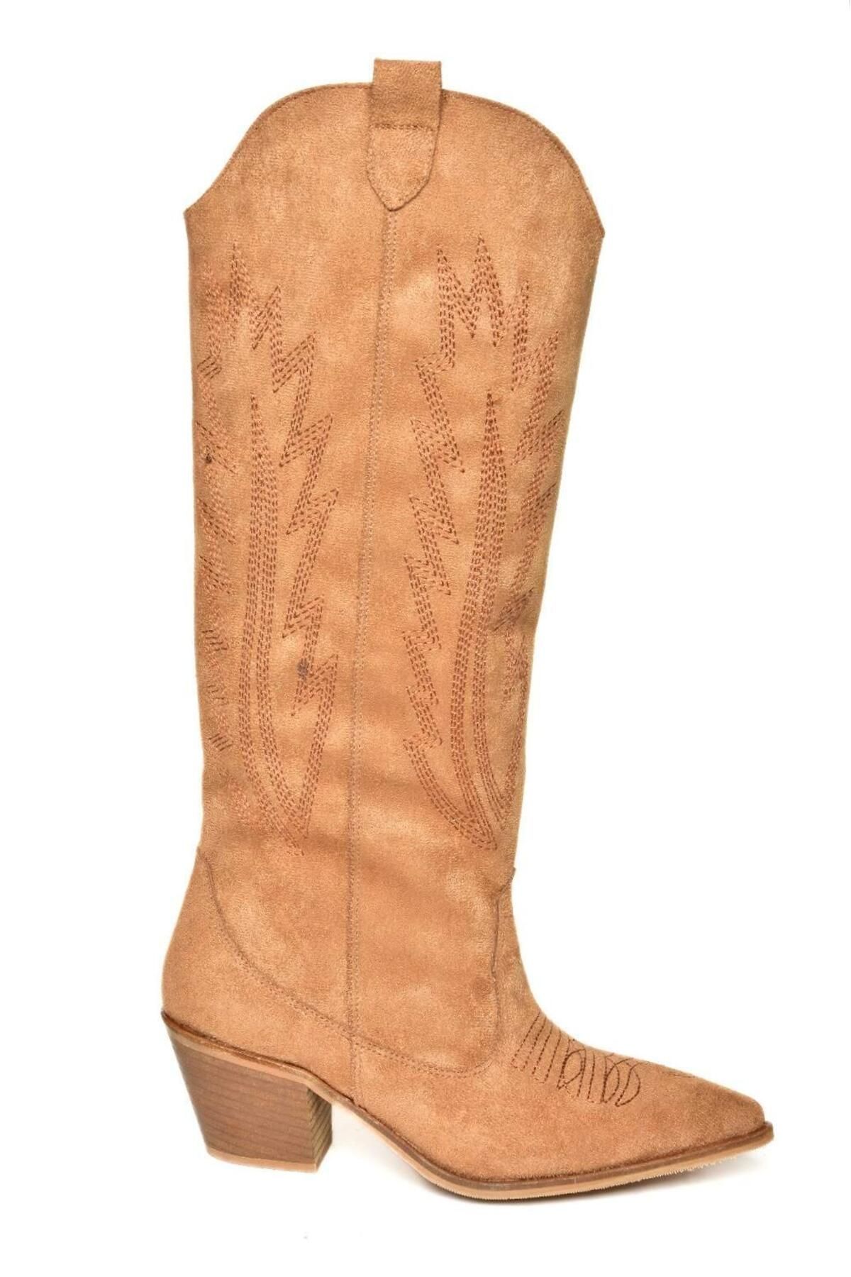 Fox Shoes-T 267765202   Tan Suede Cowboy Model Women's Boots 7