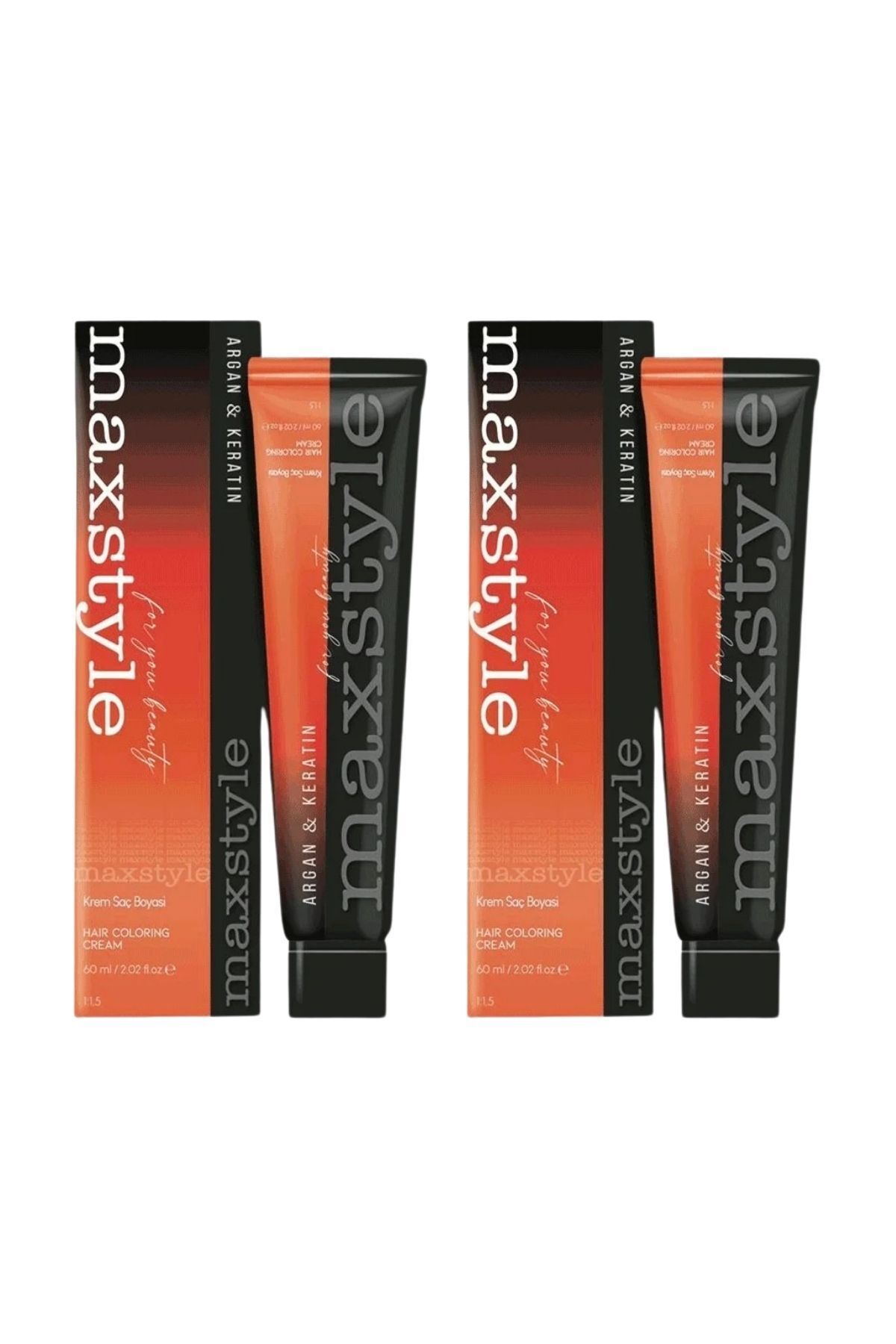 MAXSTYLE A2456 Argan Keratin 2025/07 Kumral 60 Ml 2 Adet Saç Boyası Oksidansız