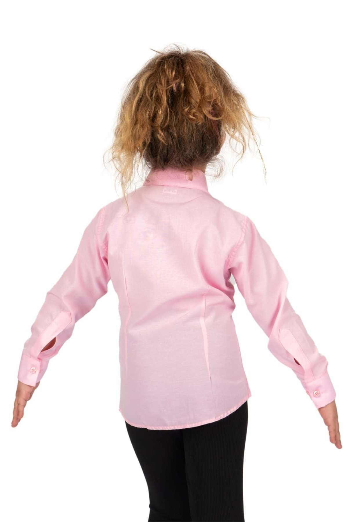 Mnk Baby&Kids Düz Renk Kız Çocuk Gömlek MNK0576 PEMBE fotoğrafı 2 (önizleme)