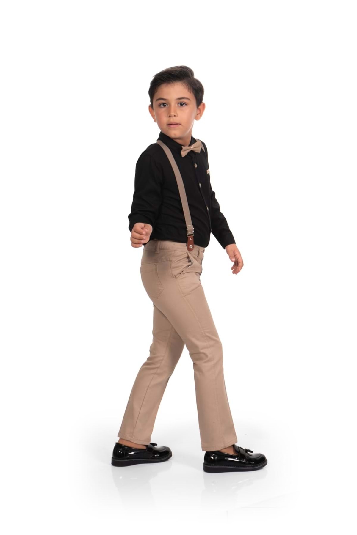 Mnk Baby&Kids Oxford Gömlek Uzun Pantolon Erkek Çocuk Takımı MNK0302 SİYAH fotoğrafı 4 (önizleme)