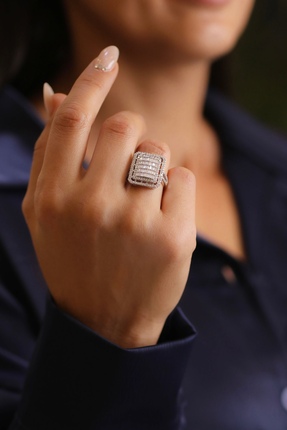 Kiriş Gümüş 925 Ayar Gümüş Baget Kadın Yüzük