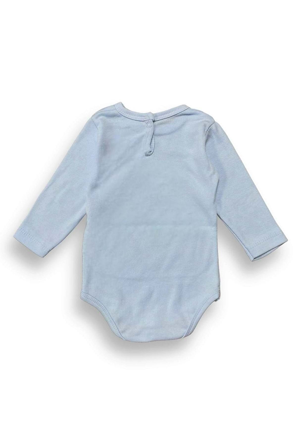 Mnk Baby&Kids Bebek Çıtçıtlı Uzun Kol Zıbın Badi MNK0456 MAVİ fotoğrafı 2 (önizleme)