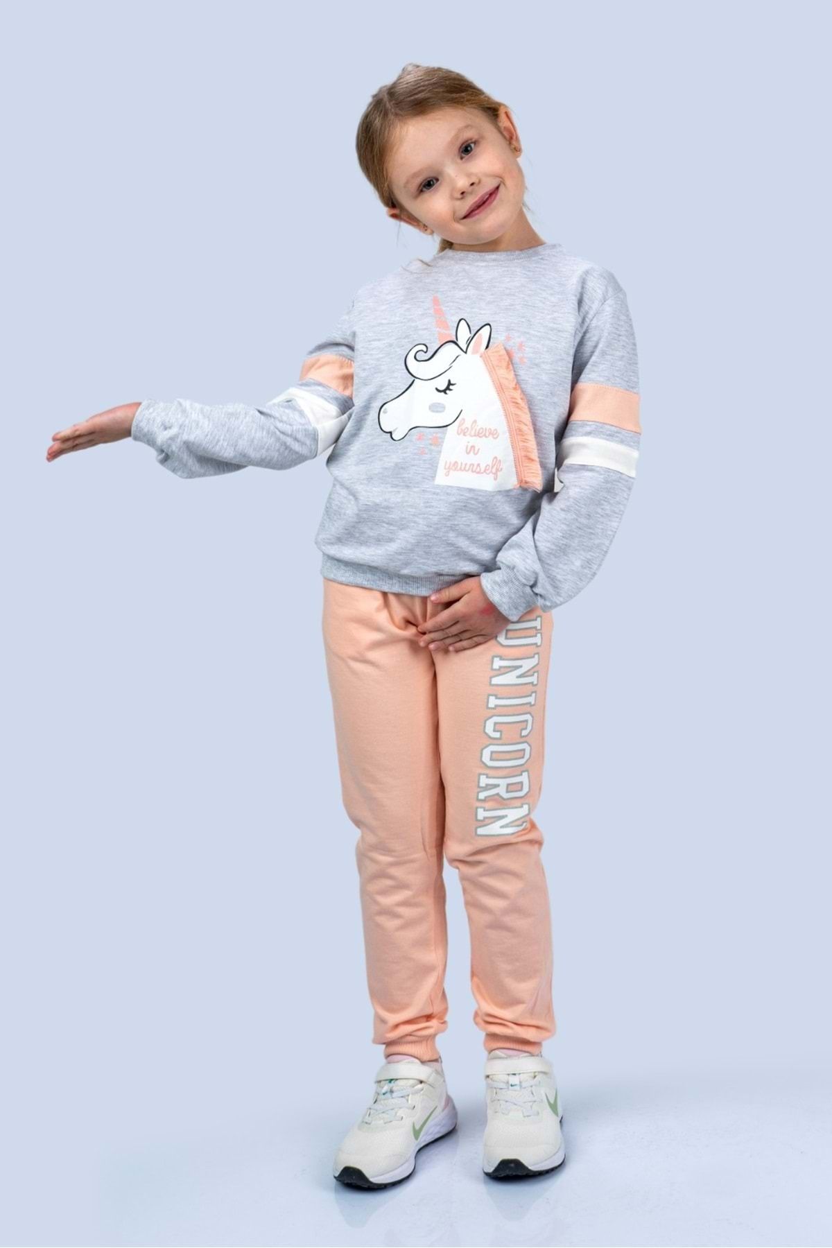 Mnk-Dívčí tepláková souprava Horned Horse Set Grey 5