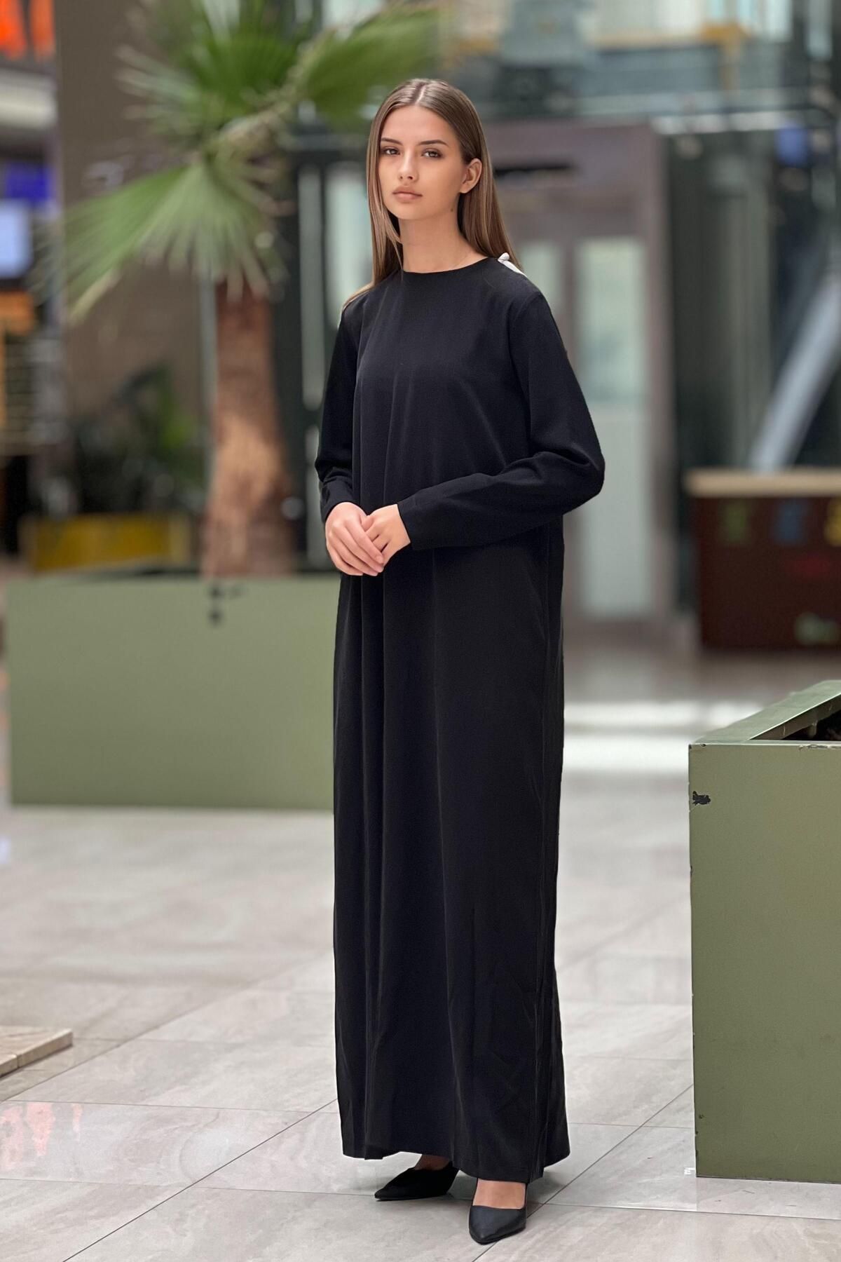 Ceremony-Long Basic Dress with Sleeves Knitwear 2