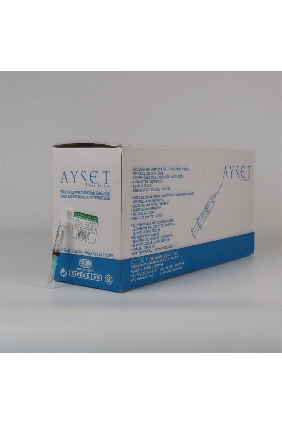 Ayset Enjektör 2 ML 21 G x 11/2 3 Parça Yeşil 300 adet