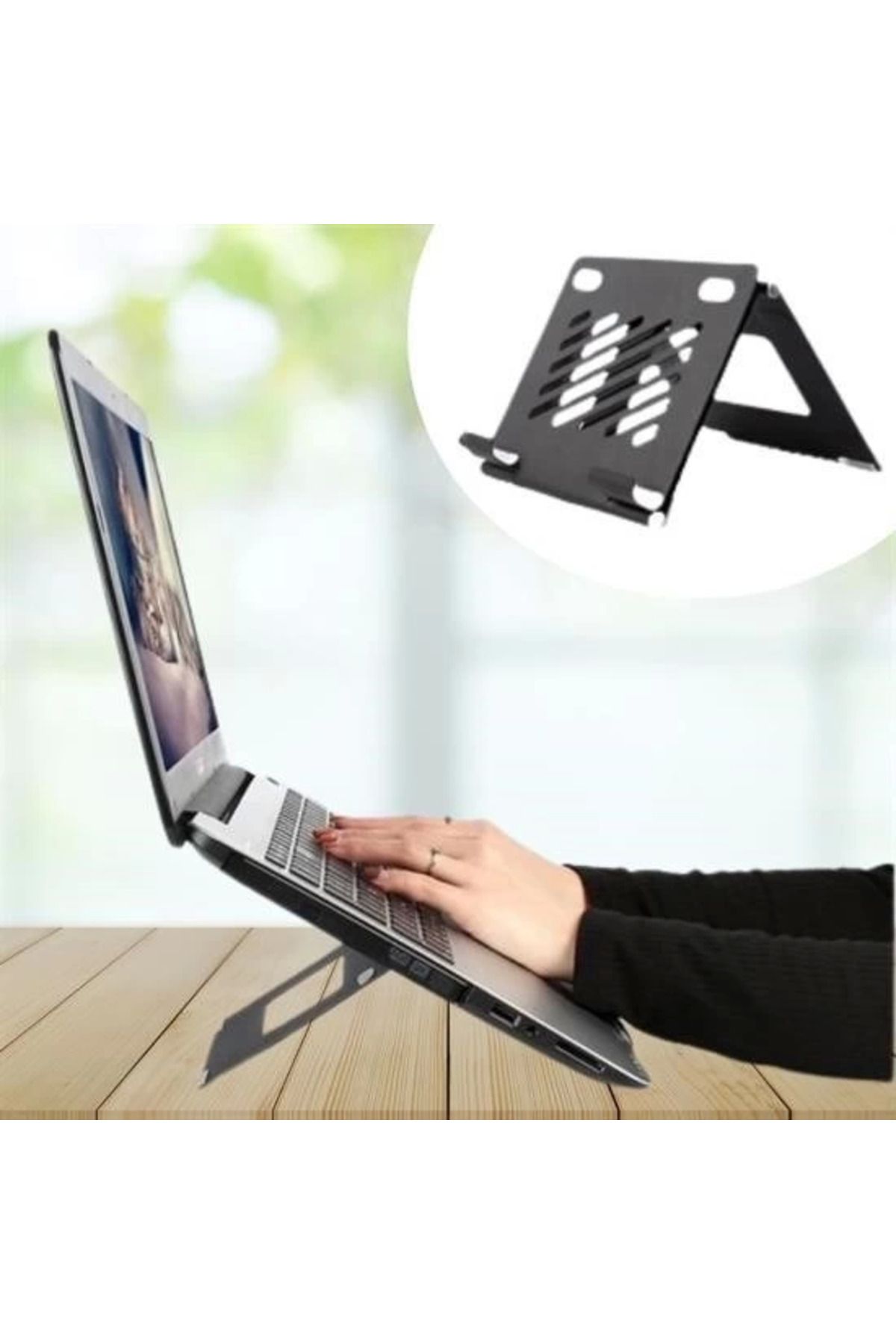 Epilons ® Ayarlanabilir Metal Dizüstü Destek Tabanı Katlanabilir Taşınabilir Laptop Sehpası Standı