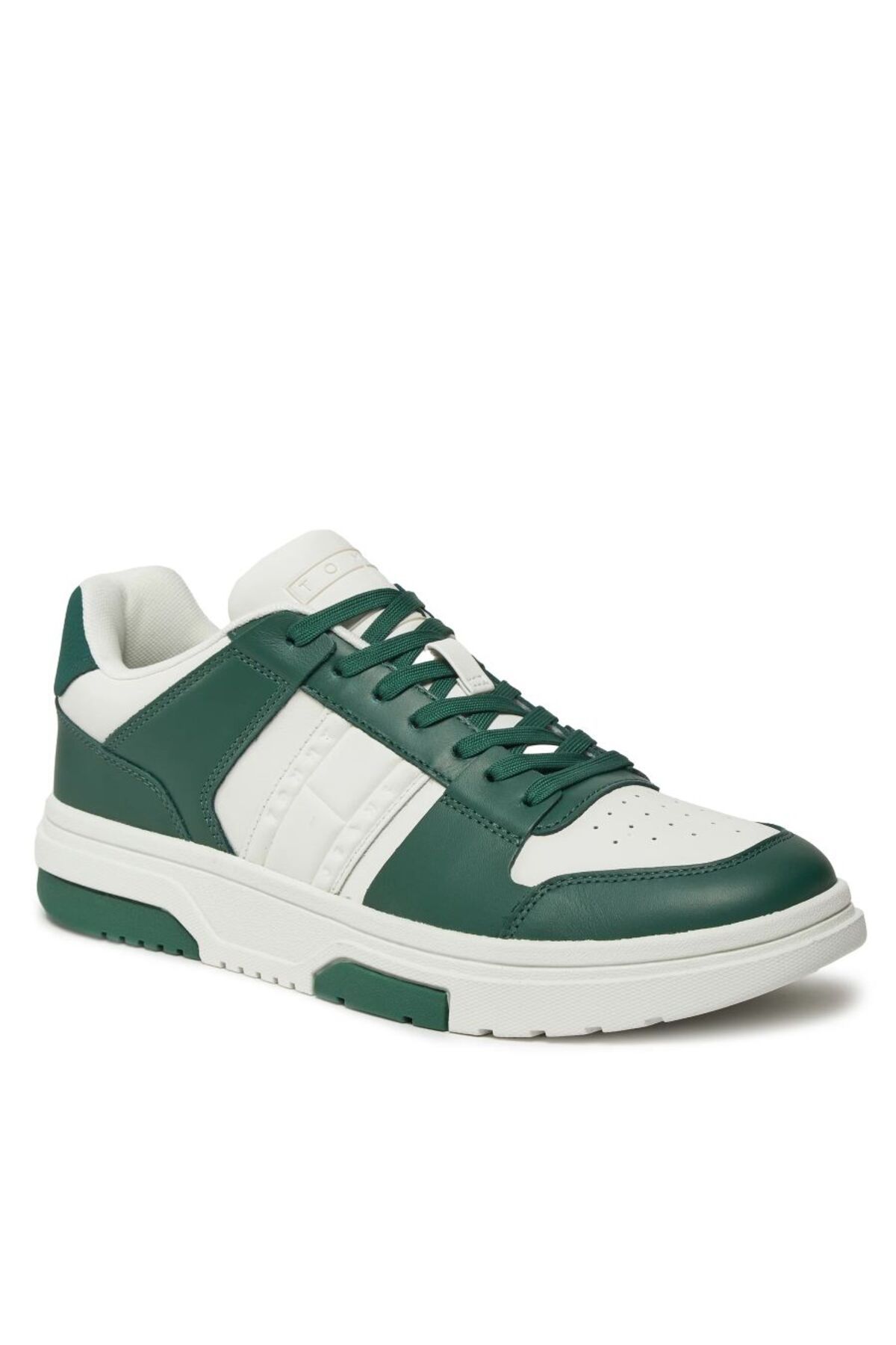 کفش پیاده روی سبز مردانه TJM چرمی Cupsole 2.0 اورجینال Tommy Hilfiger