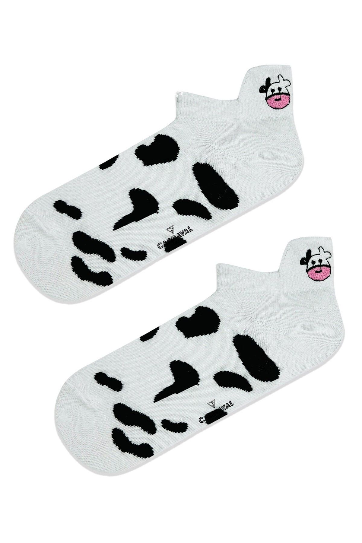 CARNAVAL SOCKS İnek Desenli Ve  Nakışlı Patik Spor Çorap