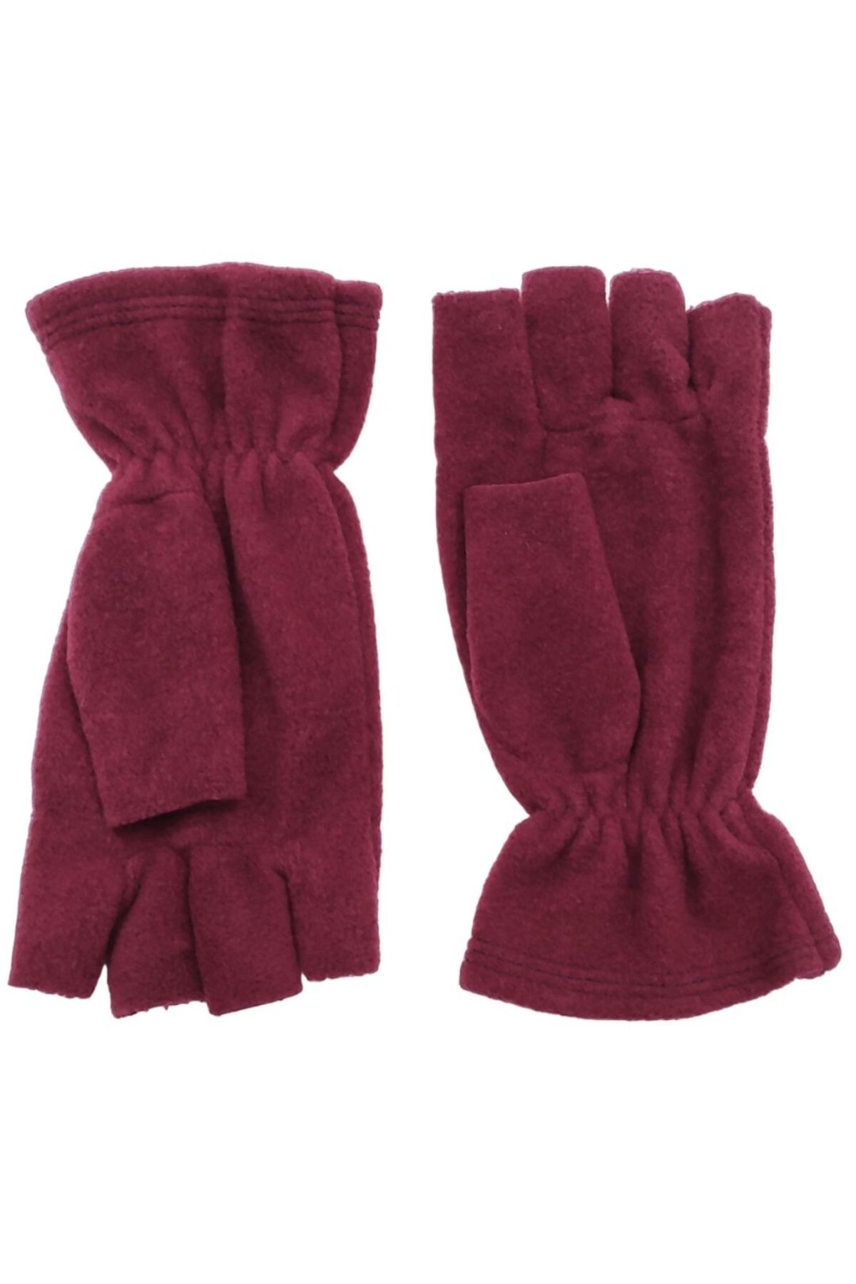 AX SPORTSWEAR Unisex Claret Red Fingerless Cutaway Half Finger Winter Thermal Fleece Gloses