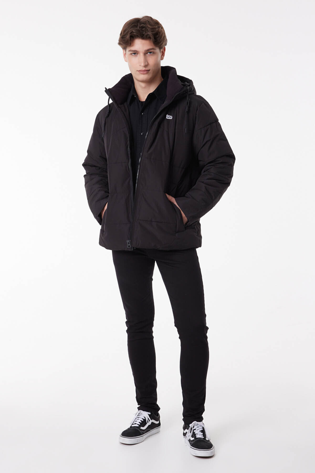 Regular Fit Normal Kesim Kapüşonlu Siyah Şişme Mont — مشکی L88BNY