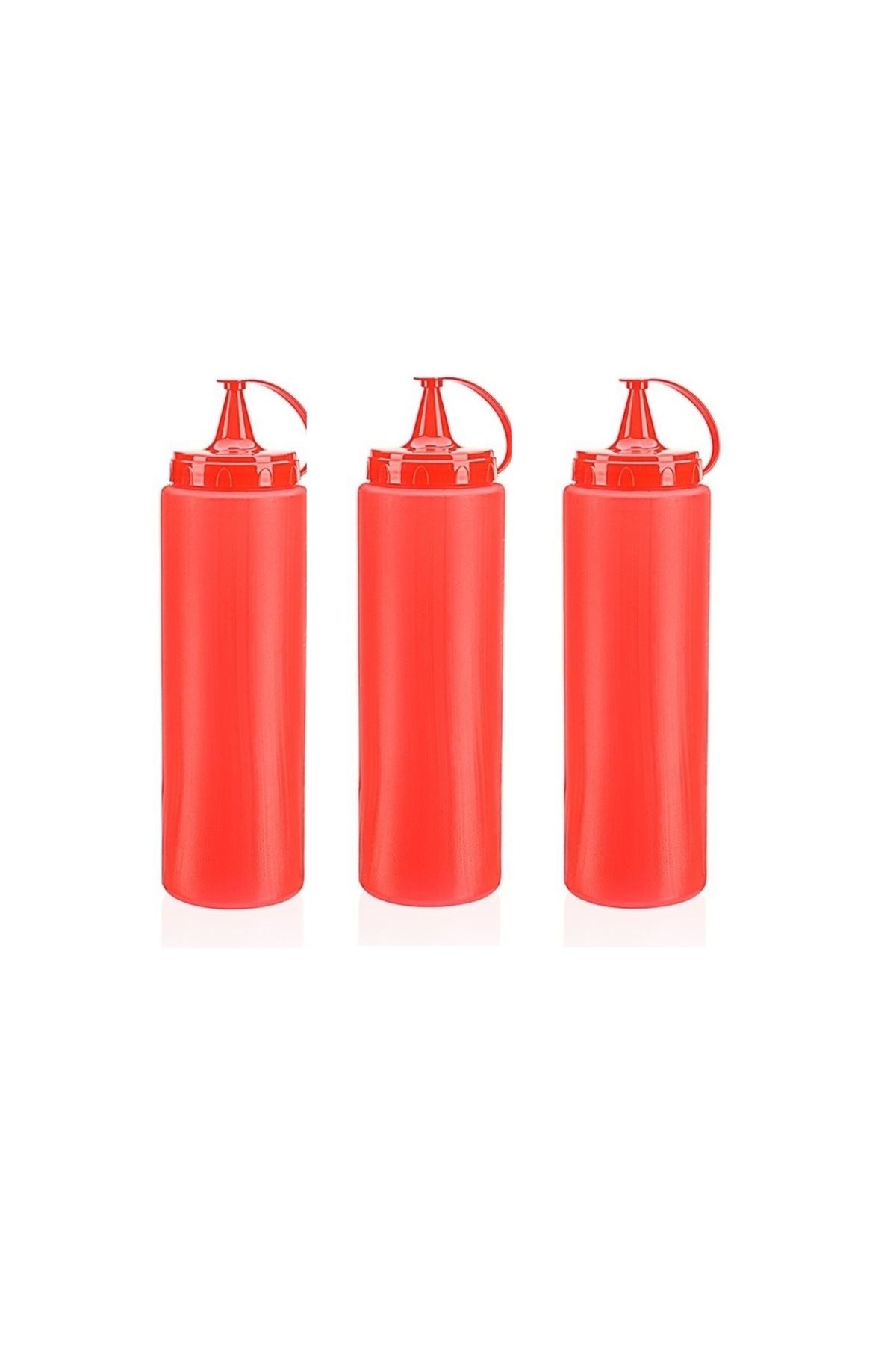 ERFİ TİCARET Ketçap Şişesi - 1000ML Dev Boy Kırmızı 3 Adet